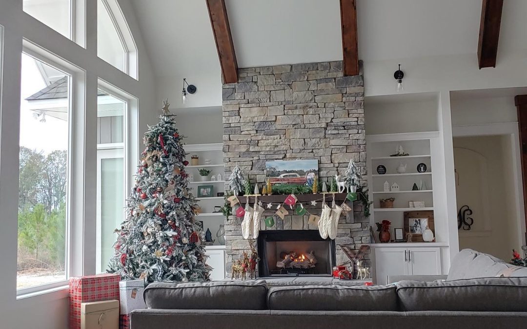 Horizon Stone Christmas Decor Stone Fireplace