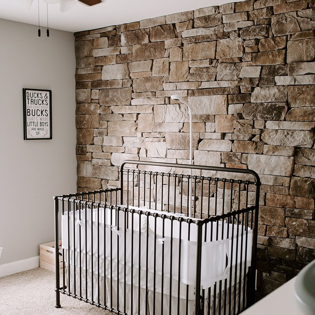 CribRoom Stone Accent Wall in Nursery - Horizon Stone