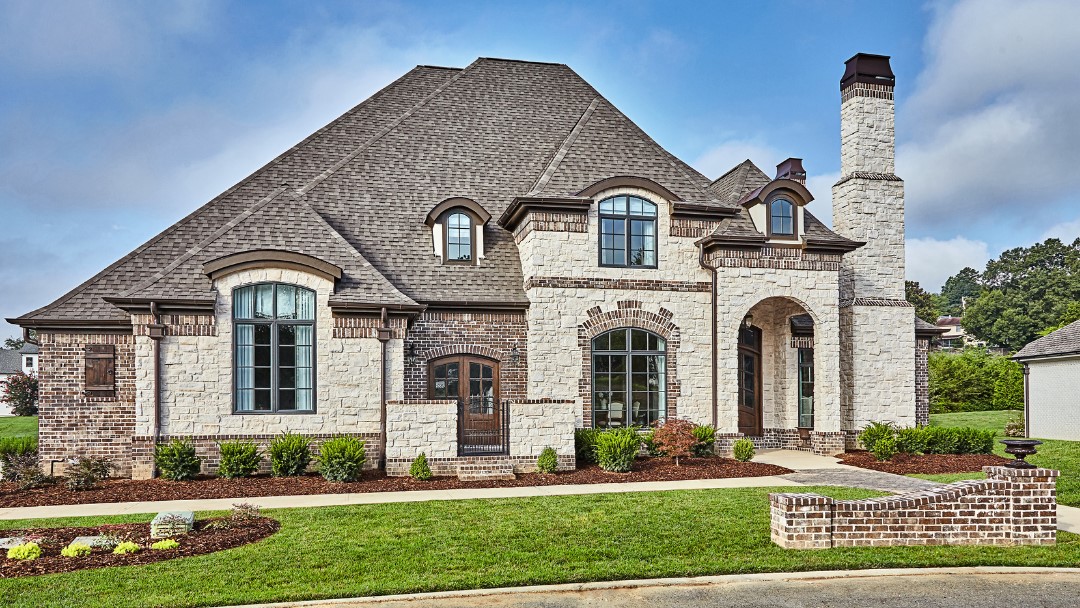 Stone veneer and brick exterior