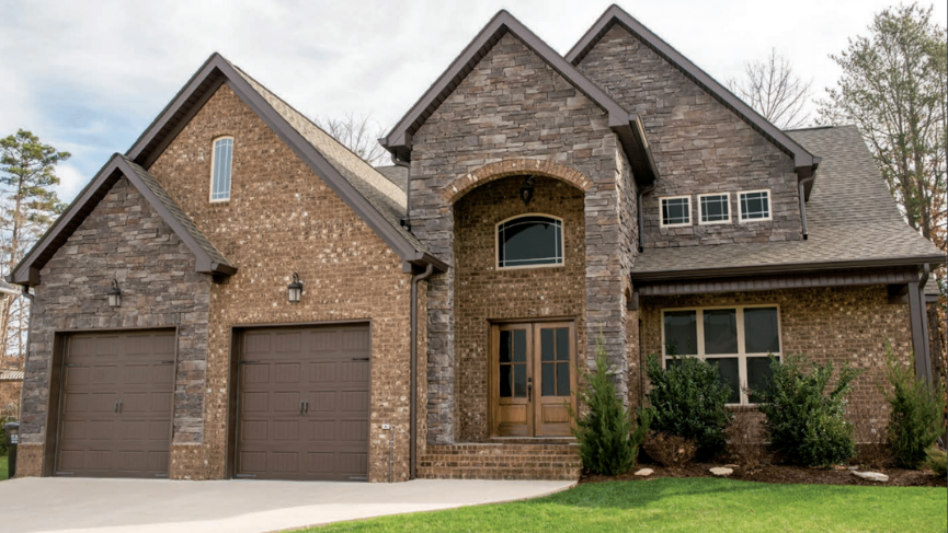 stone veneer and brick