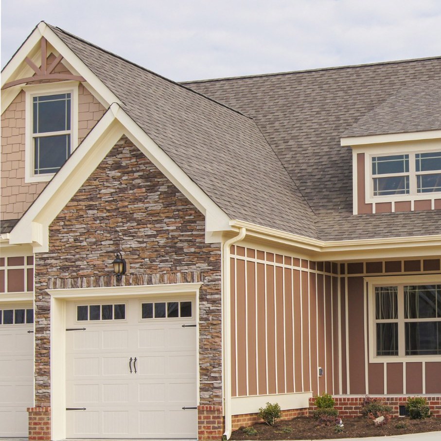 exterior stone veneer and brick